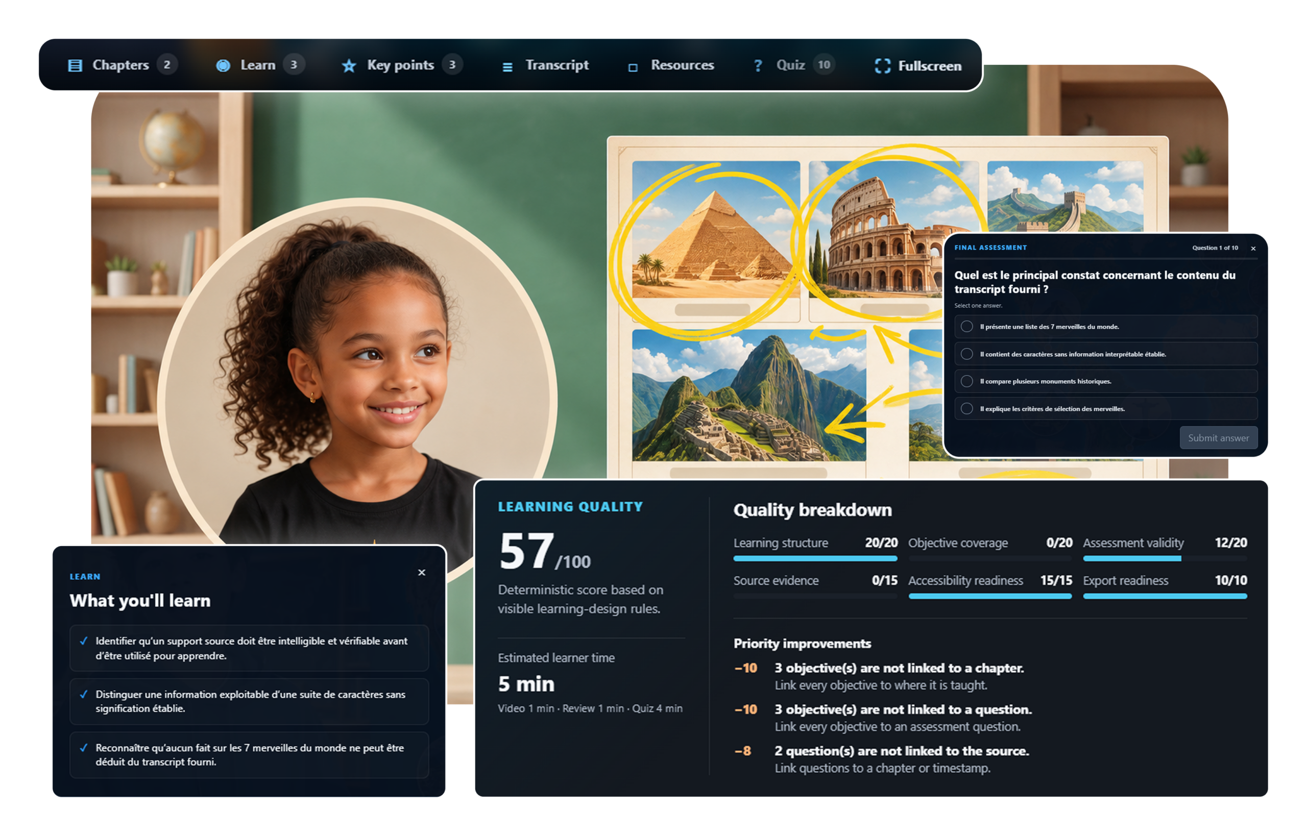 Learning Pack: cuestionario generado a partir del vídeo